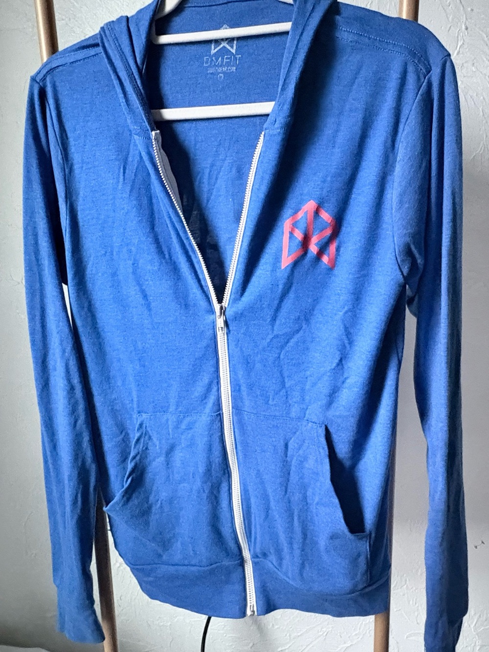 Rare BMFIT "I Feel Like Arnold" Blue Graphic Hoodie - Med (Bradley Martyn Vault)